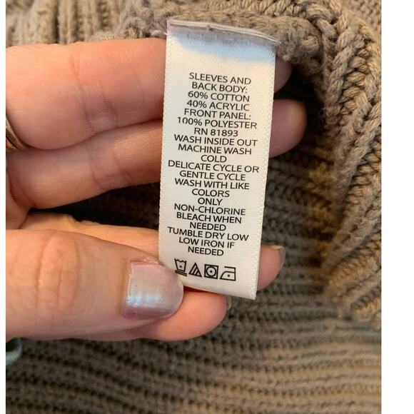 Halston sand brown drape front waterfall suede sweater coat size 1X - Picture 4 of 11